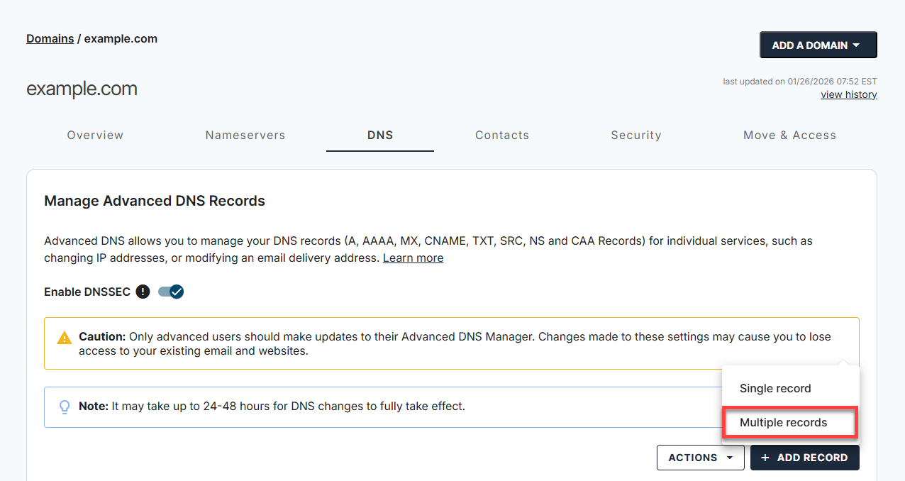 multiple records option 
