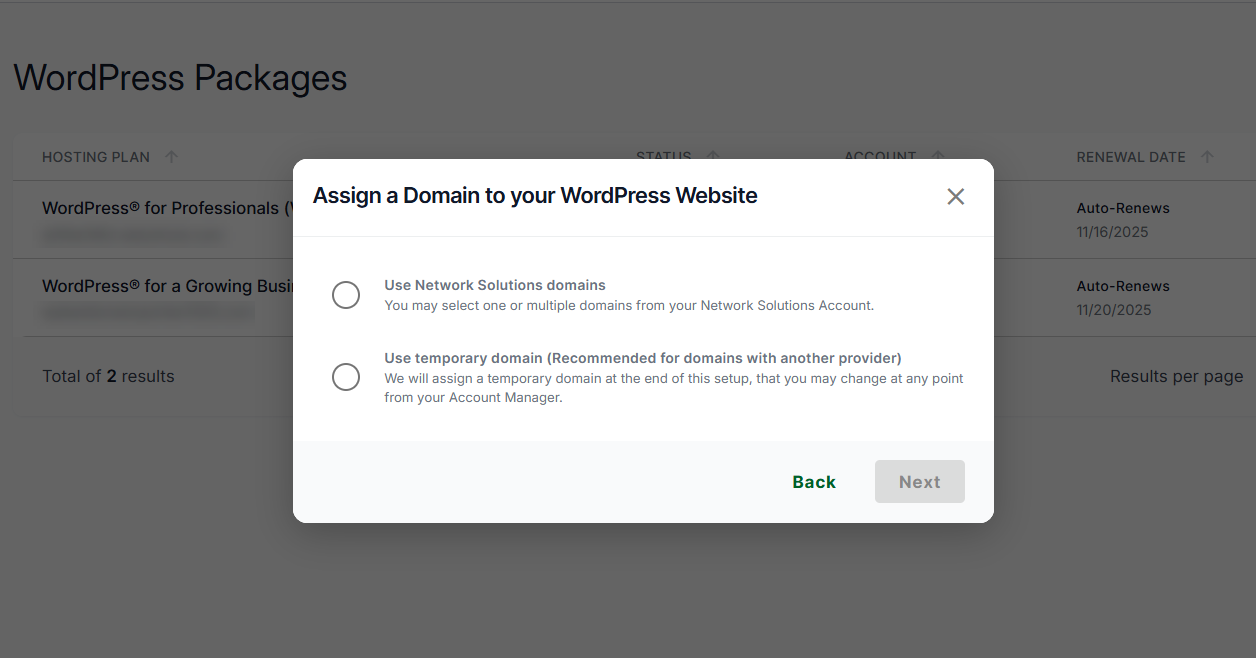 WordPress Setup Wizard - Assign Domain to your WordPress Website